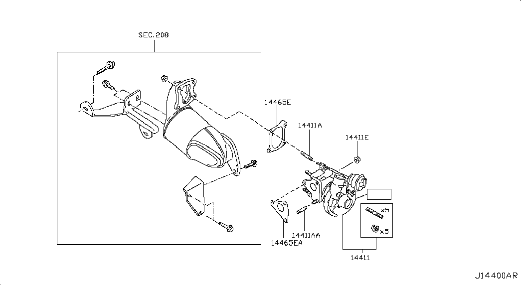 NISSAN 1441100QAR - Турбина, компрессор www.autospares.lv