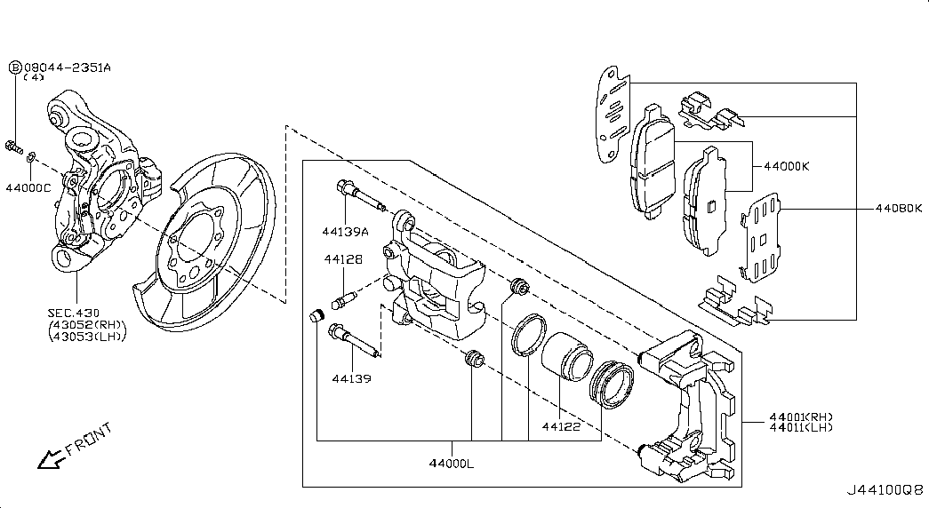 NISSAN D4080JA01B - Bremžu uzliku kompl., Disku bremzes autospares.lv