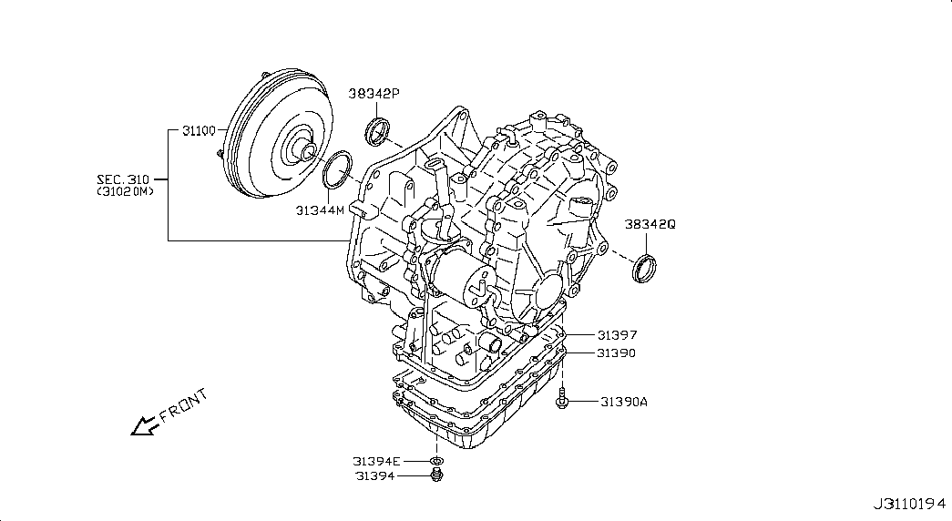 RENAULT 38342-8E001 - Vārpstas blīvgredzens, Automātiskā pārnesumkārba www.autospares.lv