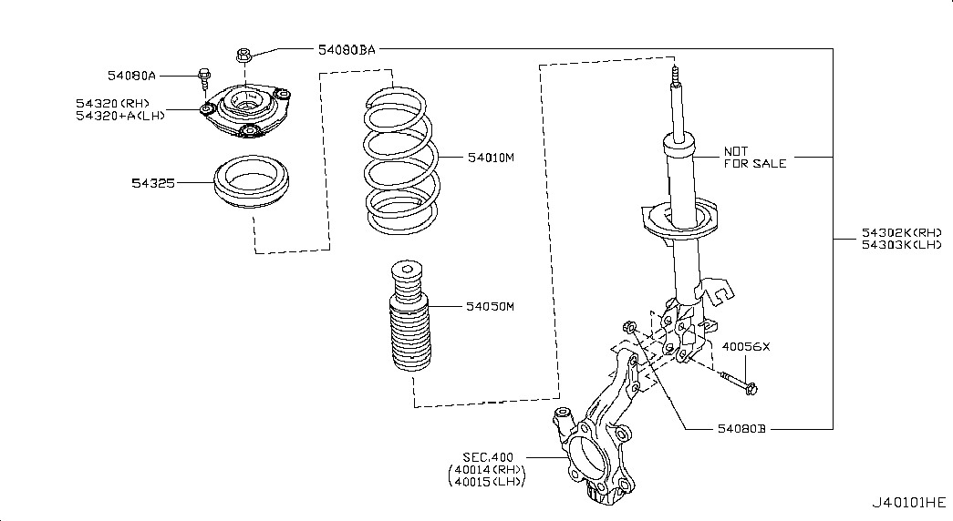 NISSAN 54325-ED02A- - Опора стойки амортизатора, подушка www.autospares.lv