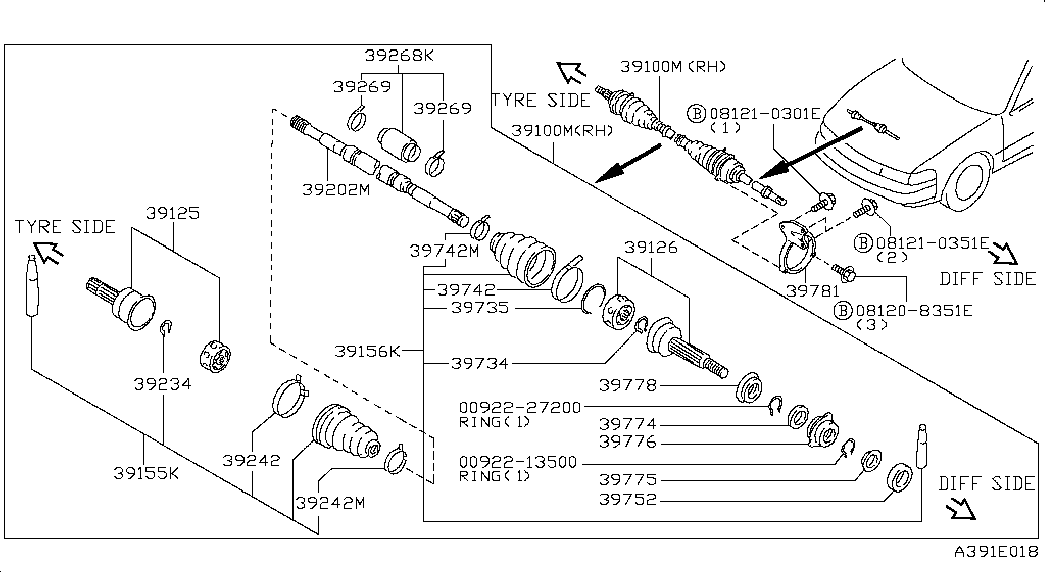 Subaru 39241-0M326 - Putekļusargs, Piedziņas vārpsta autospares.lv