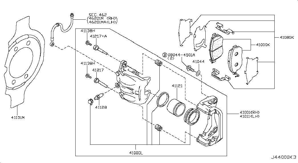 NISSAN D1M601AA0K - Brake Pad Set, disc brake www.autospares.lv