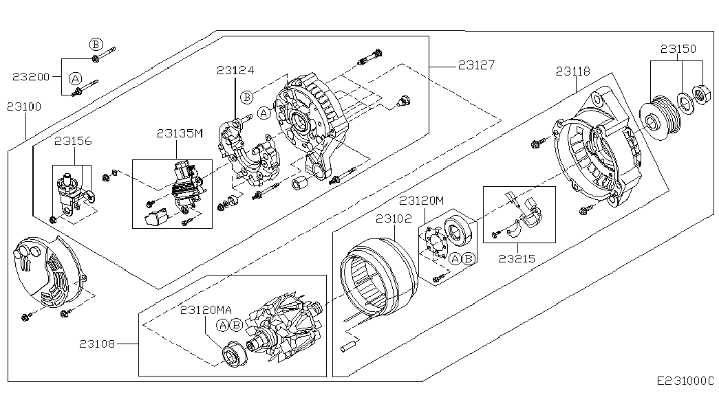 NISSAN 23100-BU015 - Ģenerators www.autospares.lv