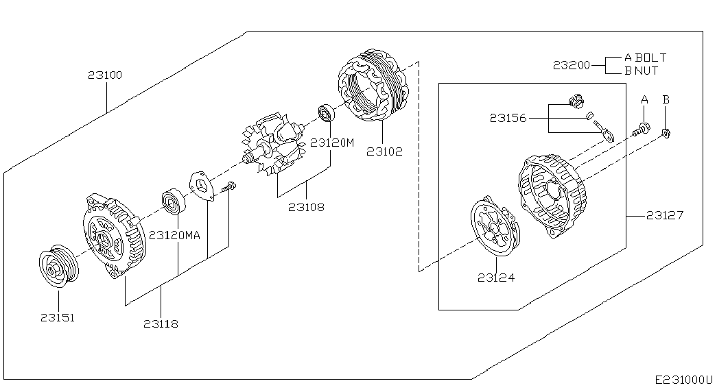 NISSAN 23100-AU420 - Генератор www.autospares.lv