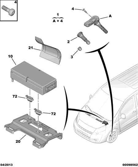 PEUGEOT 96 771 305 80 - Wheel Sensor, tyre pressure control system www.autospares.lv