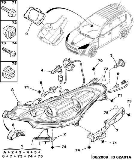 PEUGEOT 6216 A3 - HEADLIGHT LAMP www.autospares.lv