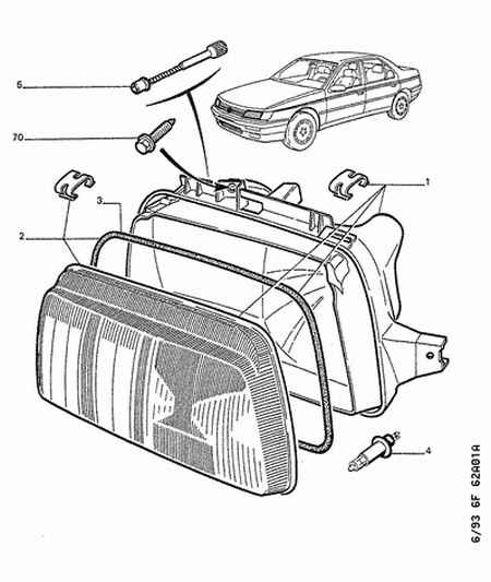 CITROËN/PEUGEOT 6216 98 - Kvēlspuldze, Lukturis ar automātisko stabilizācijas sistēmu autospares.lv