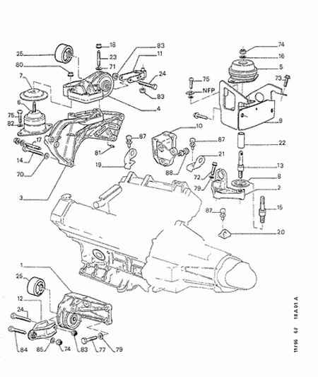 PEUGEOT 1807 81 - ENGINE MOUNTING BRACKET; RIGHT www.autospares.lv