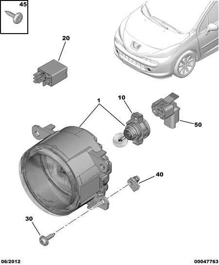 PEUGEOT (DF-PSA) 6206 E1 - Miglas lukturis www.autospares.lv