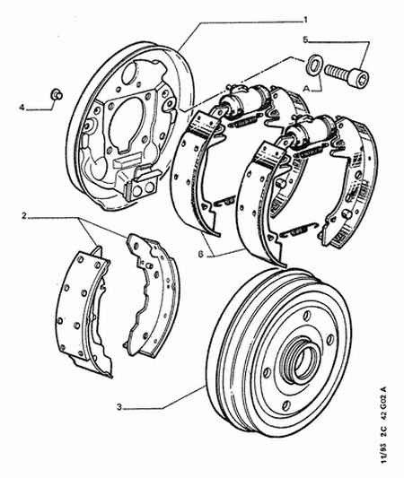 PEUGEOT 4241 6L - Brake Shoe Set www.autospares.lv