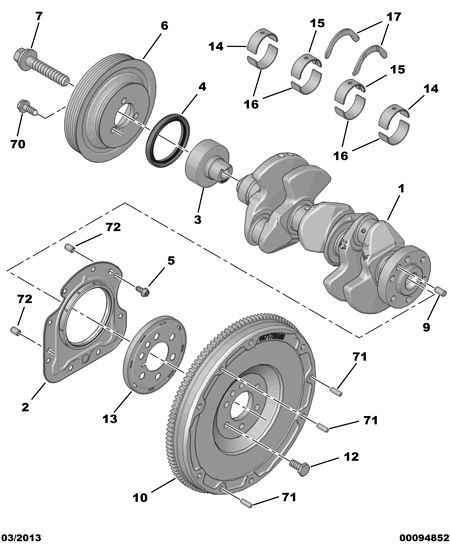 CITROËN 98 032 887 80 - Уплотняющее кольцо, коленчатый вал www.autospares.lv