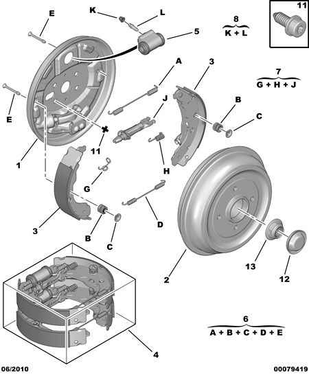 CITROËN/PEUGEOT 16 066 311 80 - Bremžu loku komplekts autospares.lv