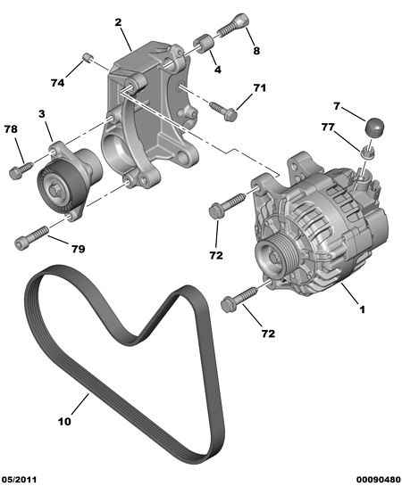 CITROËN (DF-PSA) 5751 C3 - Натяжитель, поликлиновый ремень www.autospares.lv