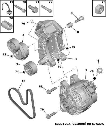 CITROËN/PEUGEOT 5705 KX - Alternator www.autospares.lv