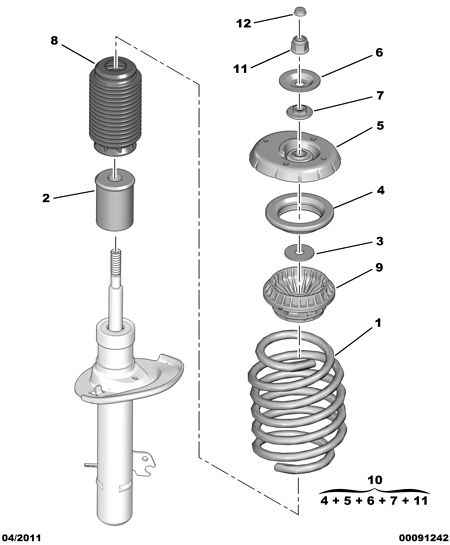 CITROËN 5038 H4 - Top Strut Mounting www.autospares.lv