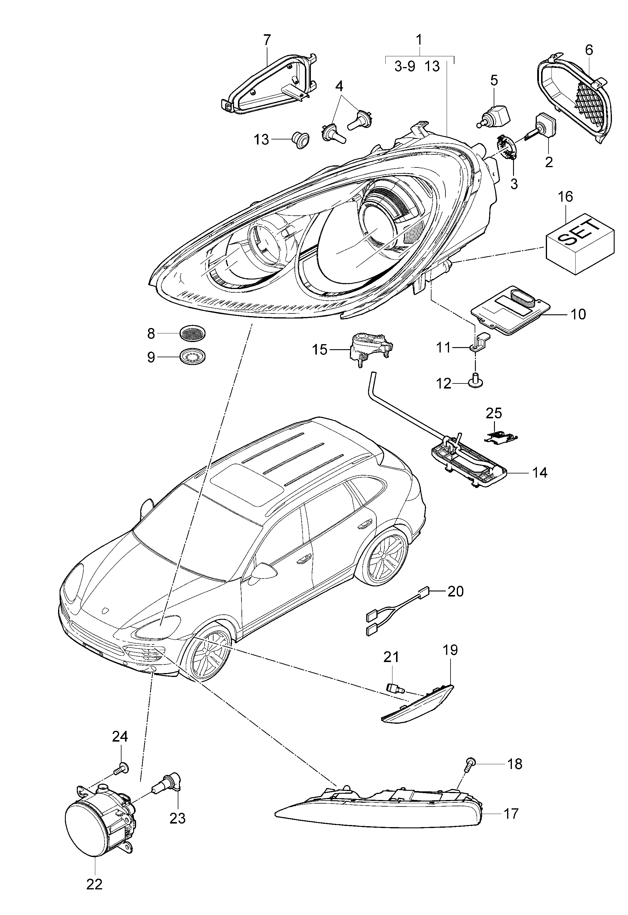 Porsche 95563116300 - Miglas lukturis www.autospares.lv