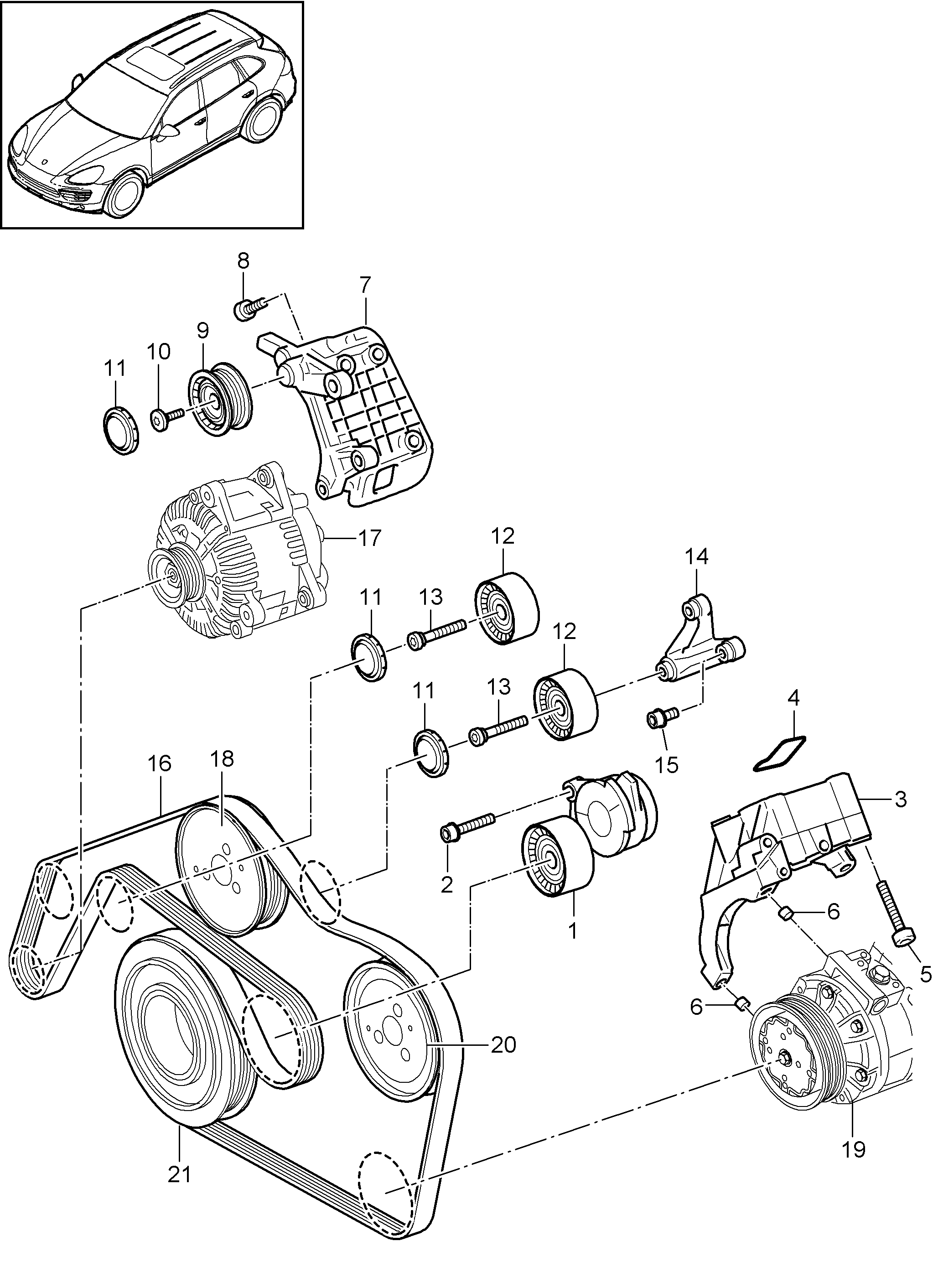 VAG 95510211801 - Parazīt / Vadrullītis, Ķīļrievu siksna autospares.lv