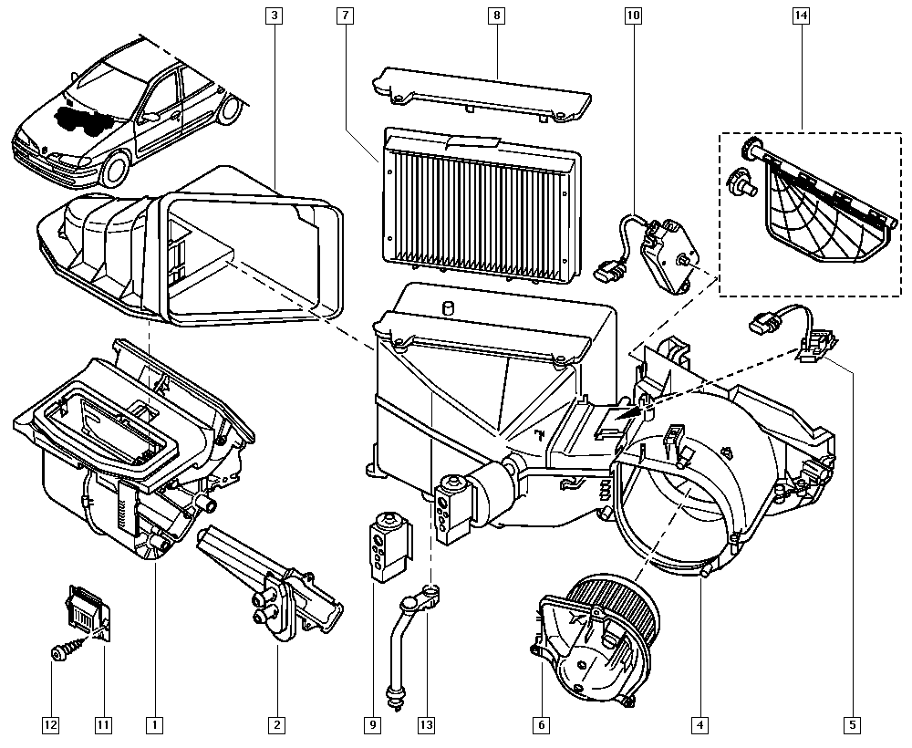 RENAULT 77 01 208 271 - Iztvaikotājs, Gaisa kondicionēšanas sistēma www.autospares.lv