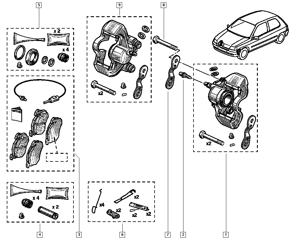 RENAULT 7711130034 - Bremžu uzliku kompl., Disku bremzes autospares.lv