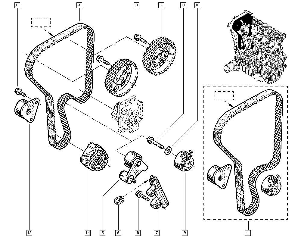 RENAULT 74 30 638 277 - Spriegotājrullītis, Gāzu sadales mehānisma piedziņas siksna autospares.lv