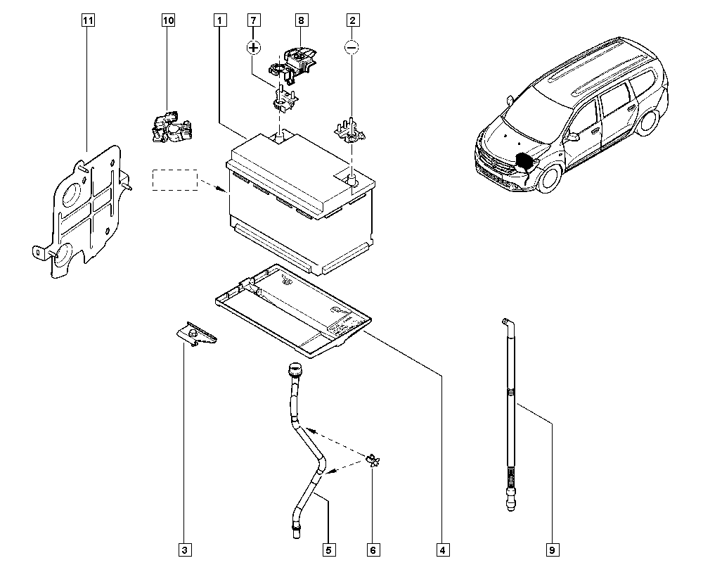 RENAULT 7711238597 - Startera akumulatoru baterija autospares.lv