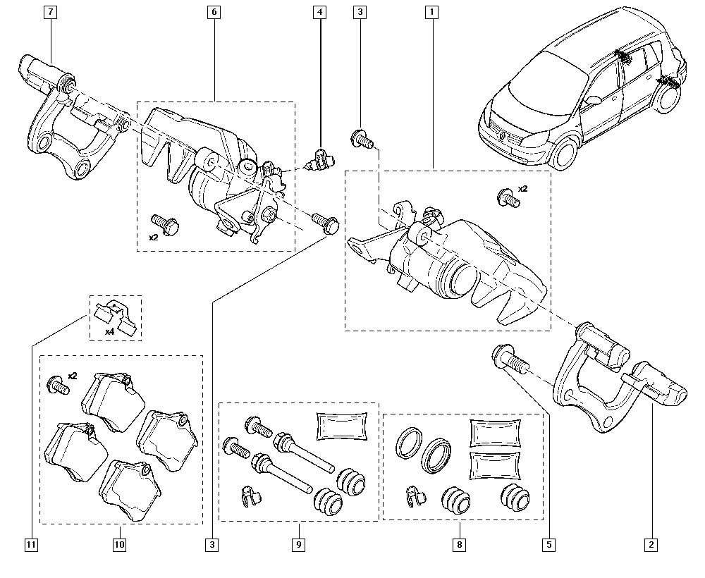 RENAULT 7701208257 - Brake Caliper www.autospares.lv