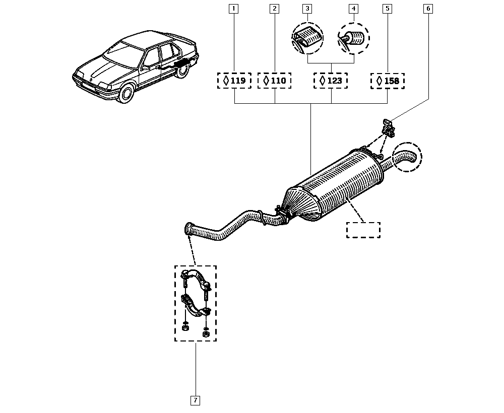 RENAULT TRUCKS 77 00 785 798 - Kronšteins, Trokšņa slāpētājs autospares.lv