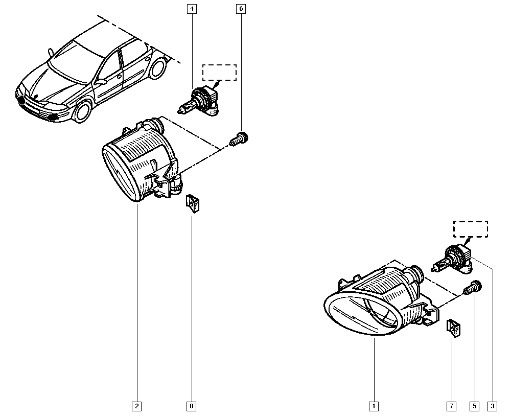 RENAULT 7701049263 - Kvēlspuldze, Lukturis ar automātisko stabilizācijas sistēmu autospares.lv