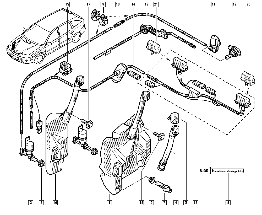 NISSAN 8200194414 - Ūdenssūknis, Stiklu tīrīšanas sistēma autospares.lv