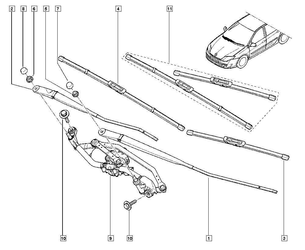 RENAULT 28 89 000 02R - Stikla tīrītāja slotiņa autospares.lv