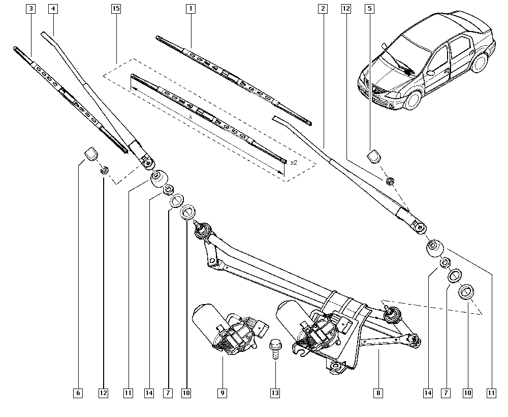 RENAULT 288907150R - Stikla tīrītāja slotiņa autospares.lv