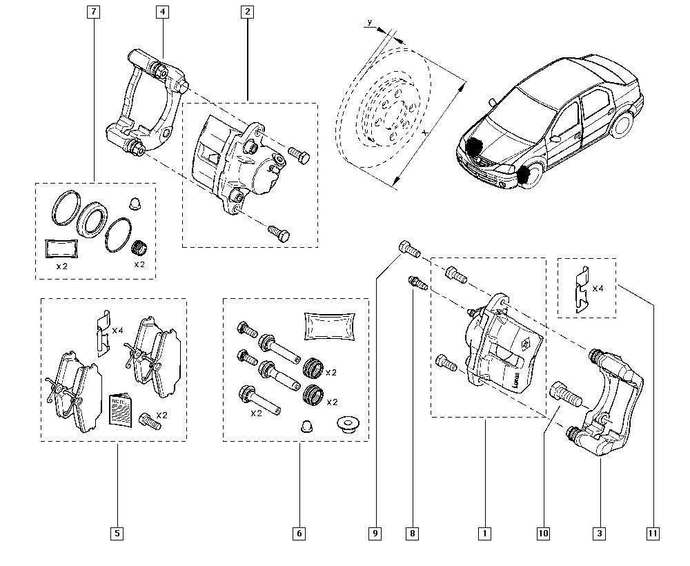 RENAULT 7701 203 375 - Guide Sleeve Kit, brake caliper www.autospares.lv