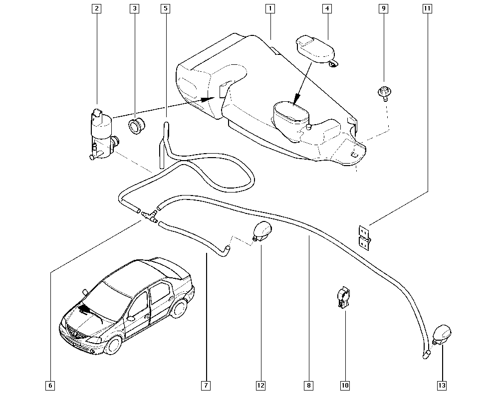 DACIA 6001549443 - Ūdenssūknis, Stiklu tīrīšanas sistēma autospares.lv