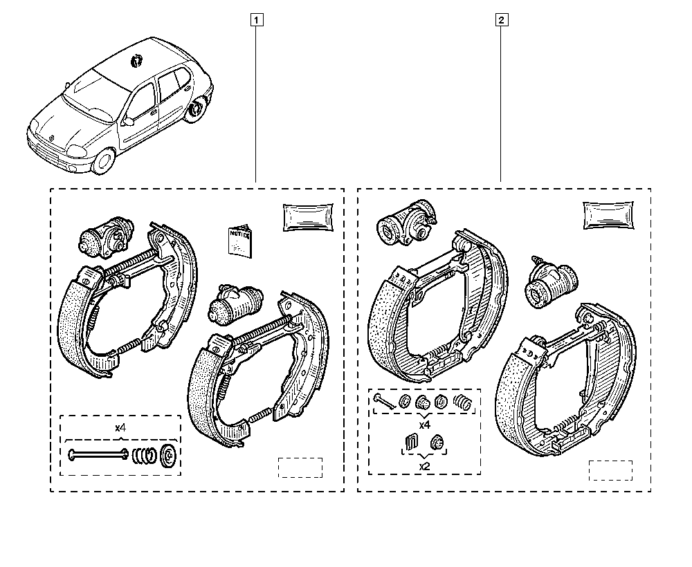 DACIA 77 01 205 755 - Bremžu loku komplekts www.autospares.lv