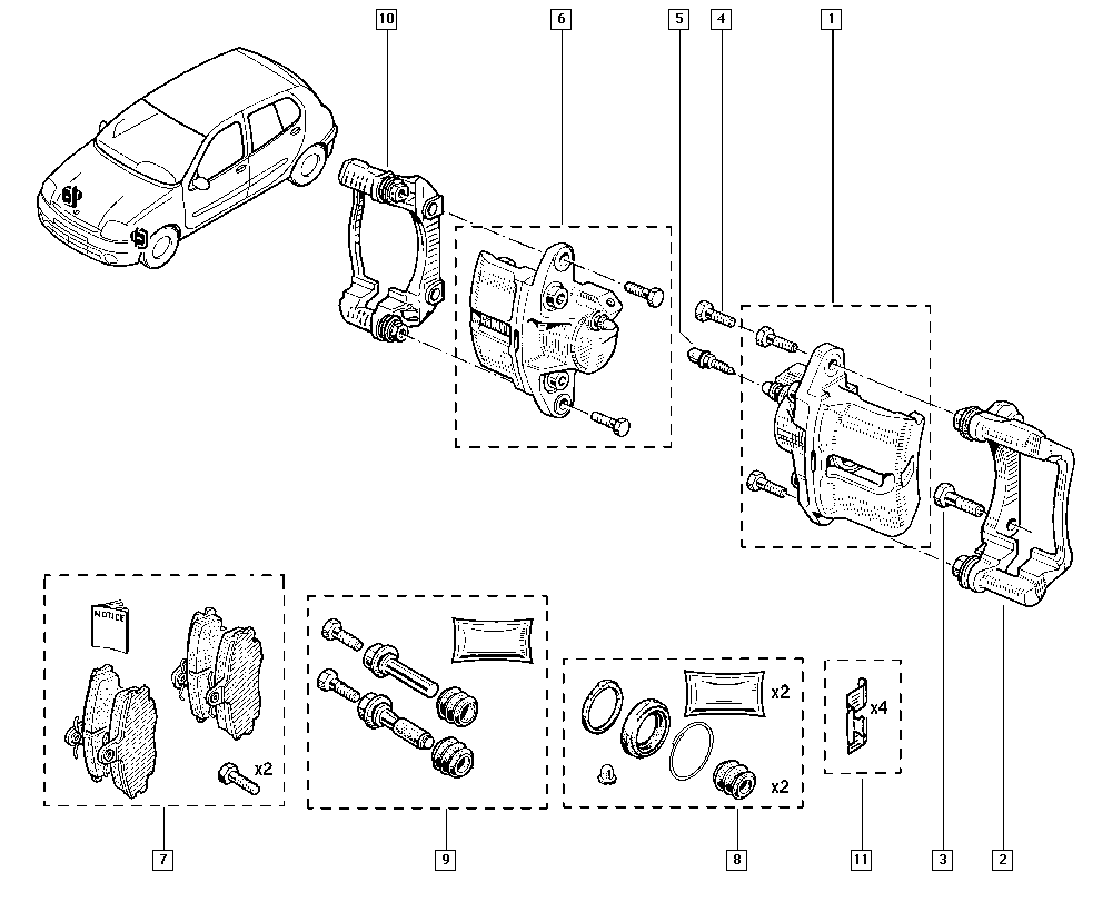 NISSAN 7701 210 142 - Bremžu uzliku kompl., Disku bremzes www.autospares.lv