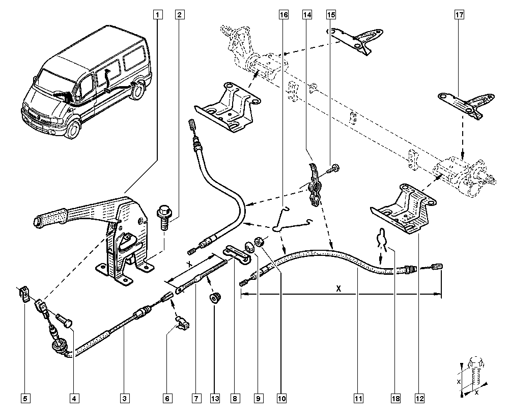 NISSAN 77003-11217 - Тросик, cтояночный тормоз www.autospares.lv