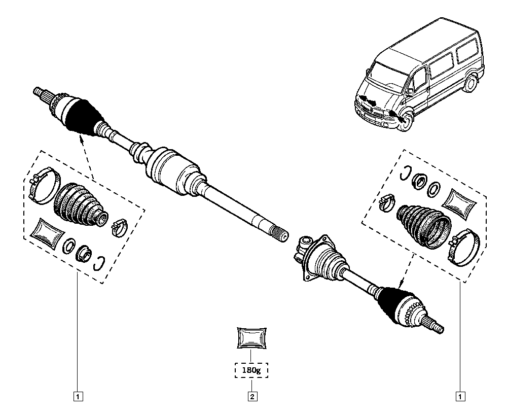 RENAULT 77 01 472 975 - Putekļusargs, Piedziņas vārpsta autospares.lv