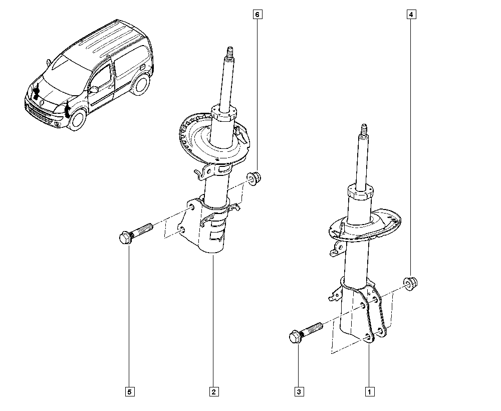 RENAULT 82 00 868 516 - Shock Absorber www.autospares.lv