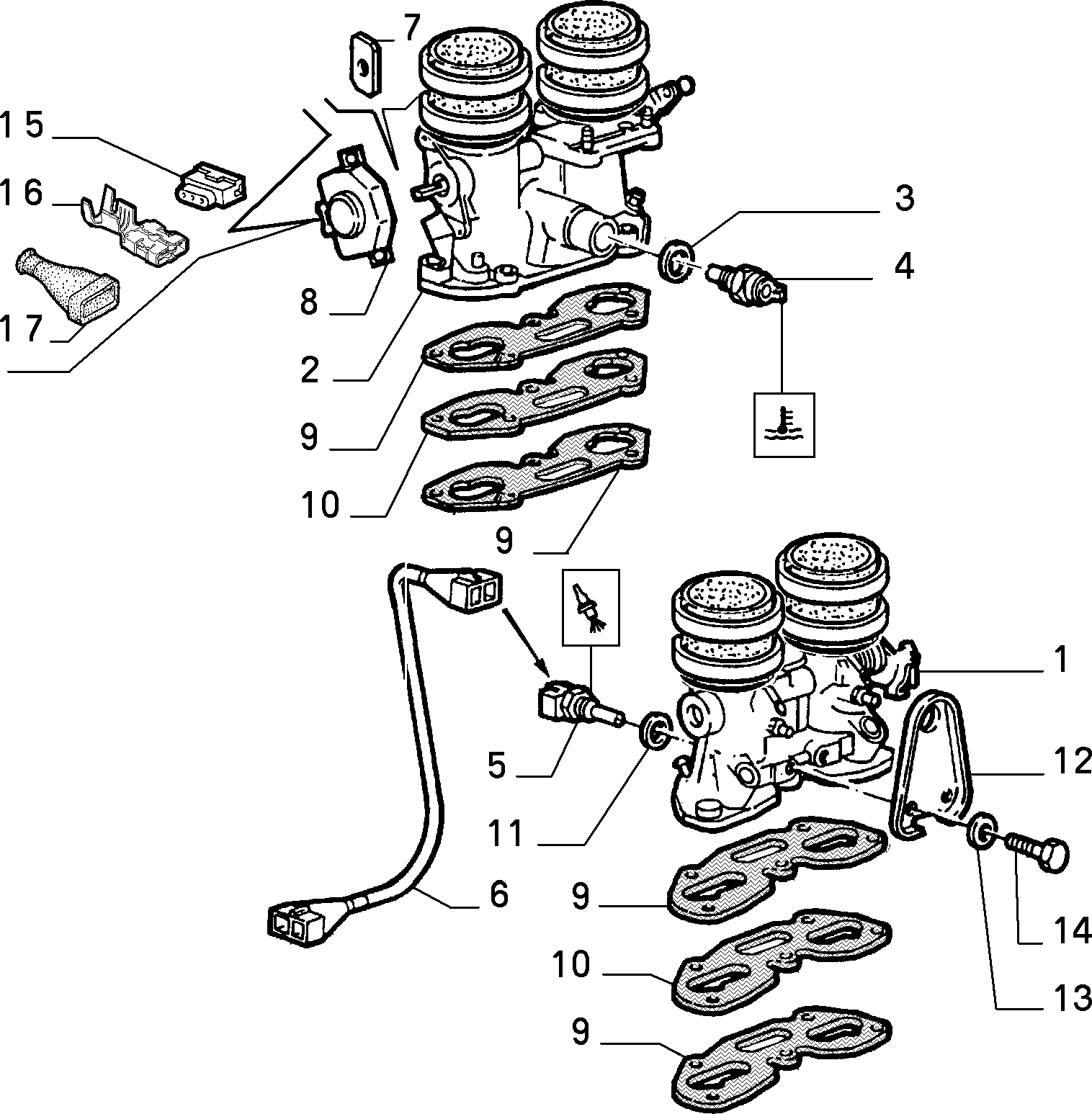 Innocenti 5972332 - Датчик, температура охлаждающей жидкости www.autospares.lv