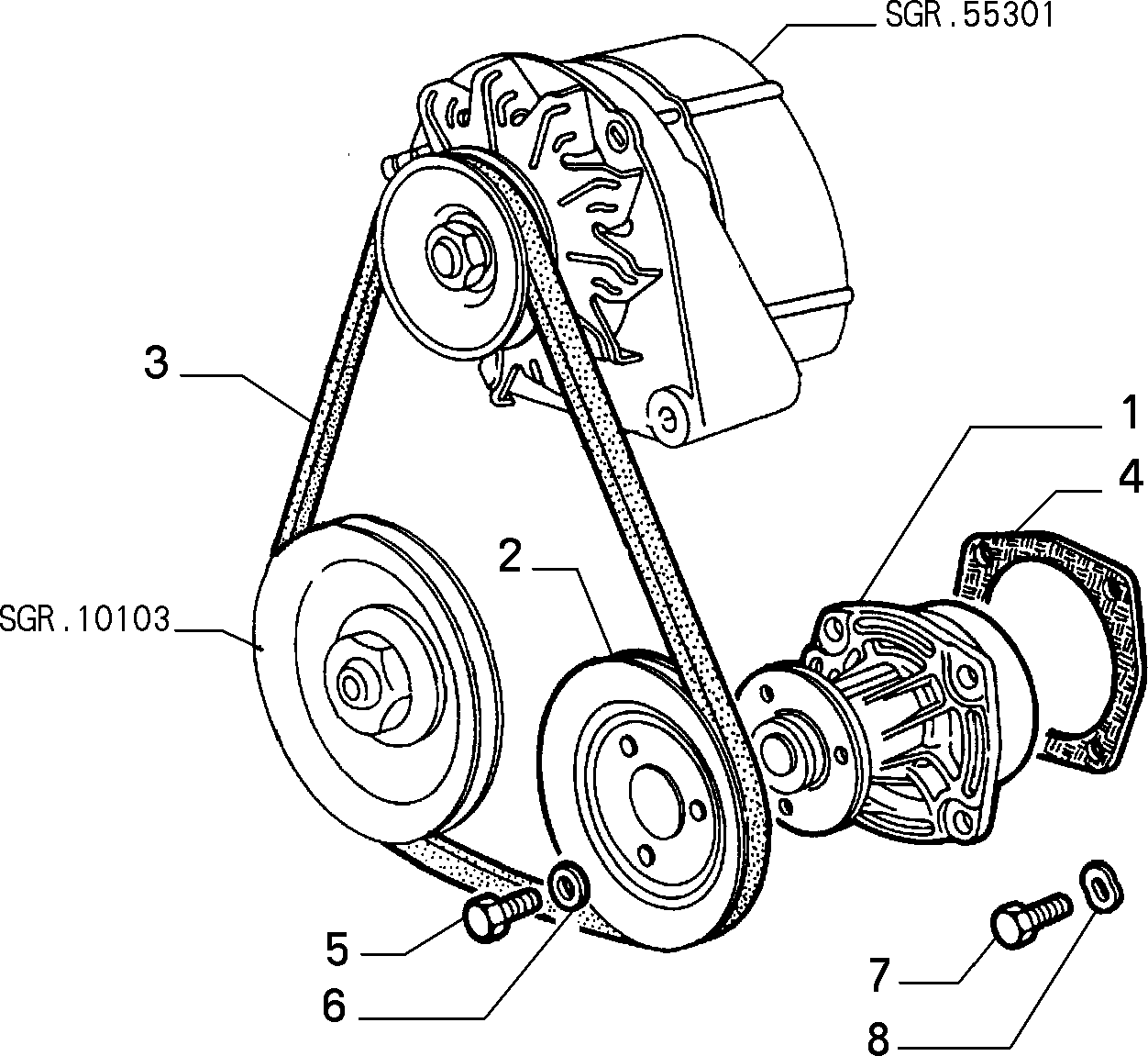 Alfarome/Fiat/Lanci 60504835 - Клиновой ремень, поперечные рёбра www.autospares.lv