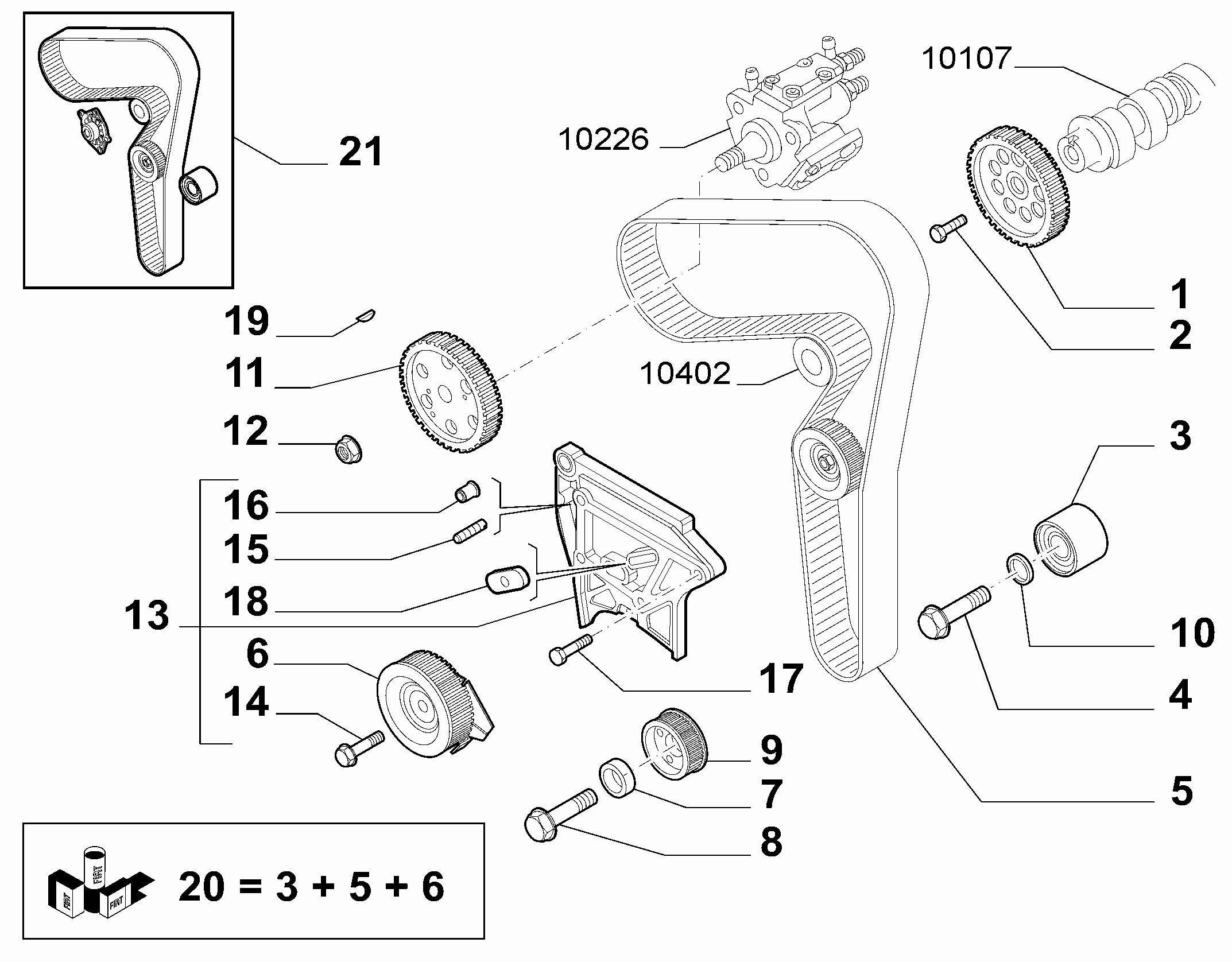 FIAT 71747799 - Spriegotājrullītis, Gāzu sadales mehānisma piedziņas siksna autospares.lv