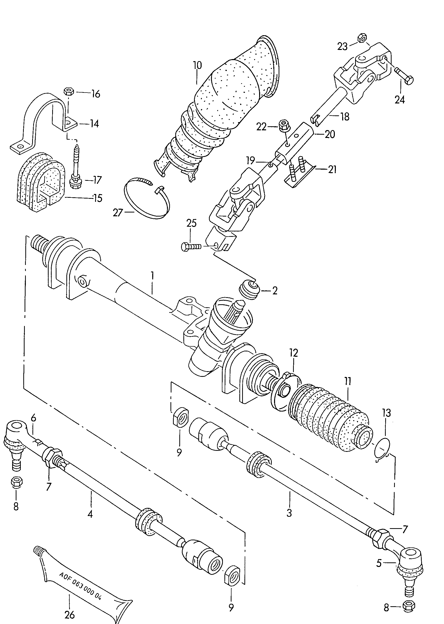 VAG 191419803 - Aksiālais šarnīrs, Stūres šķērsstiepnis www.autospares.lv