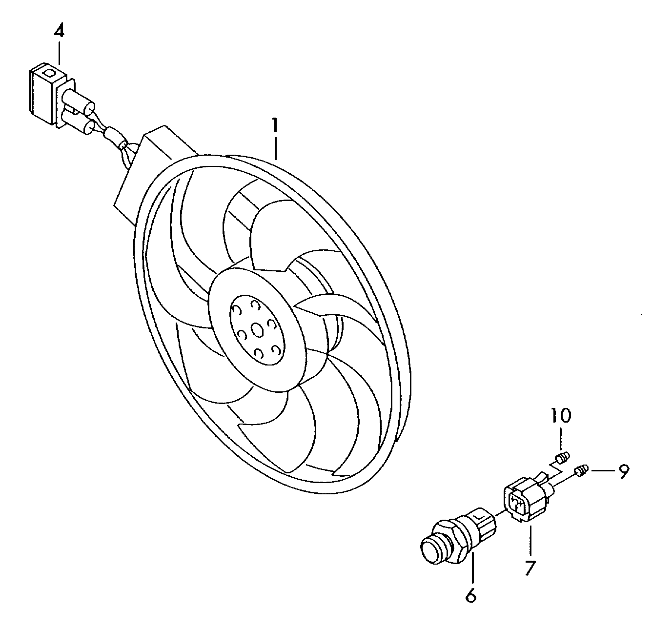 VAG 1J0973852 - Ventilators, Motora dzesēšanas sistēma www.autospares.lv