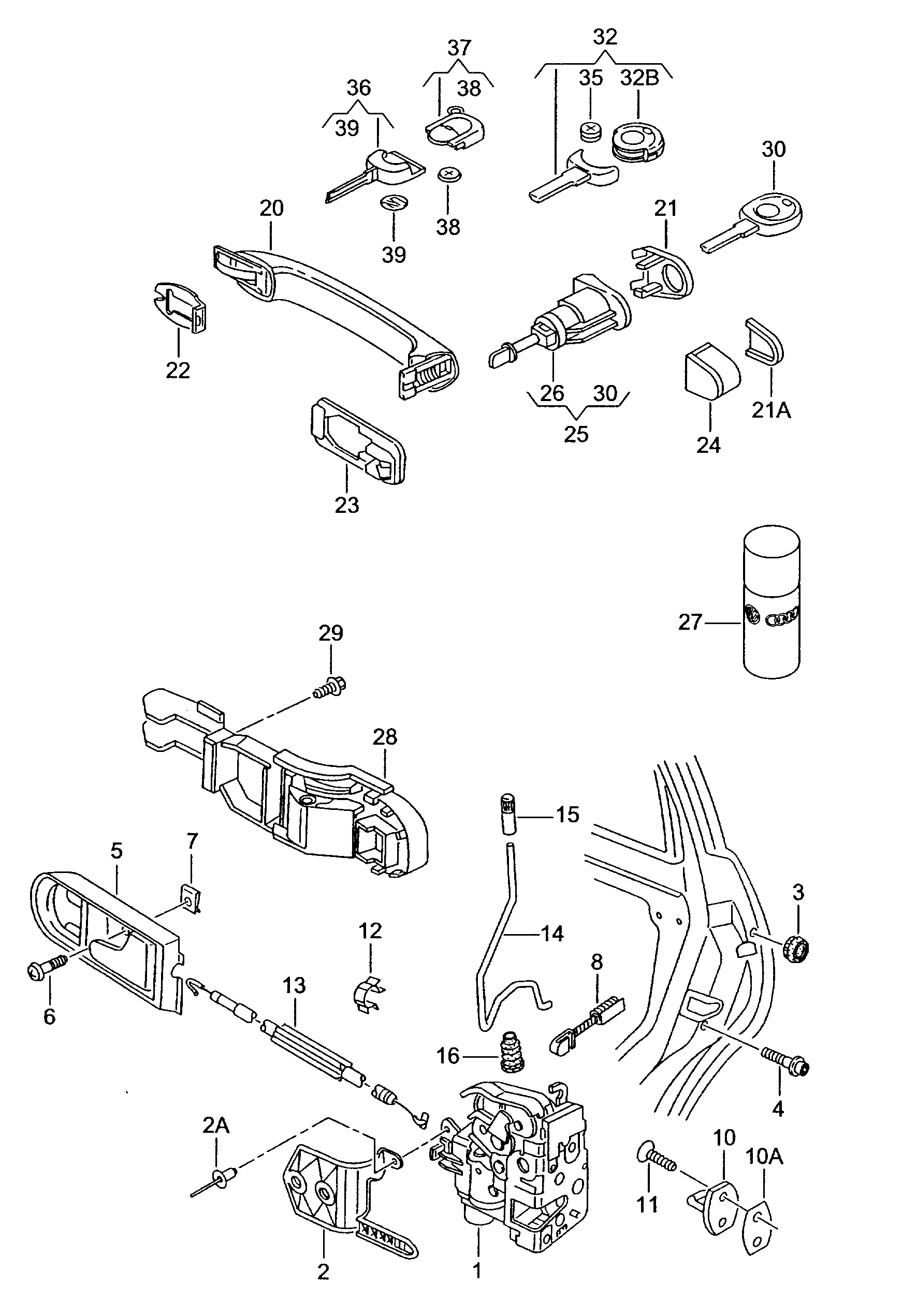 Seat 3B1837015AQ - Durvju slēdzene autospares.lv