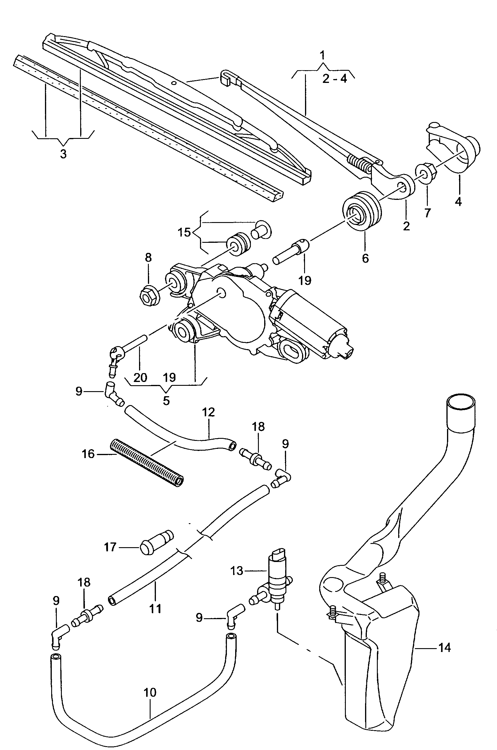 VAG 5P0 955 435B - Wiper Arm, window cleaning www.autospares.lv