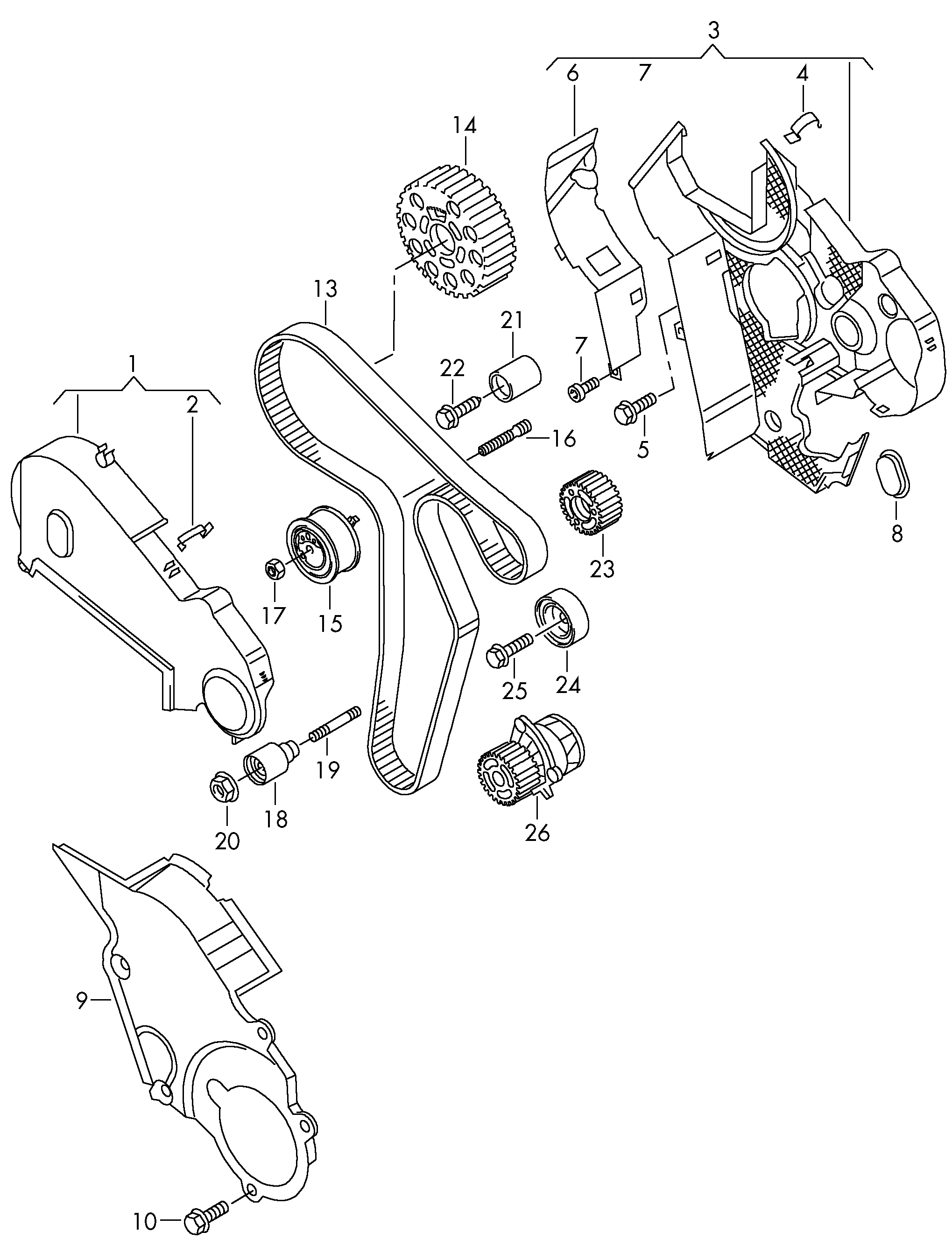 VAG 03L 109 243F - Spriegotājrullītis, Gāzu sadales mehānisma piedziņas siksna autospares.lv