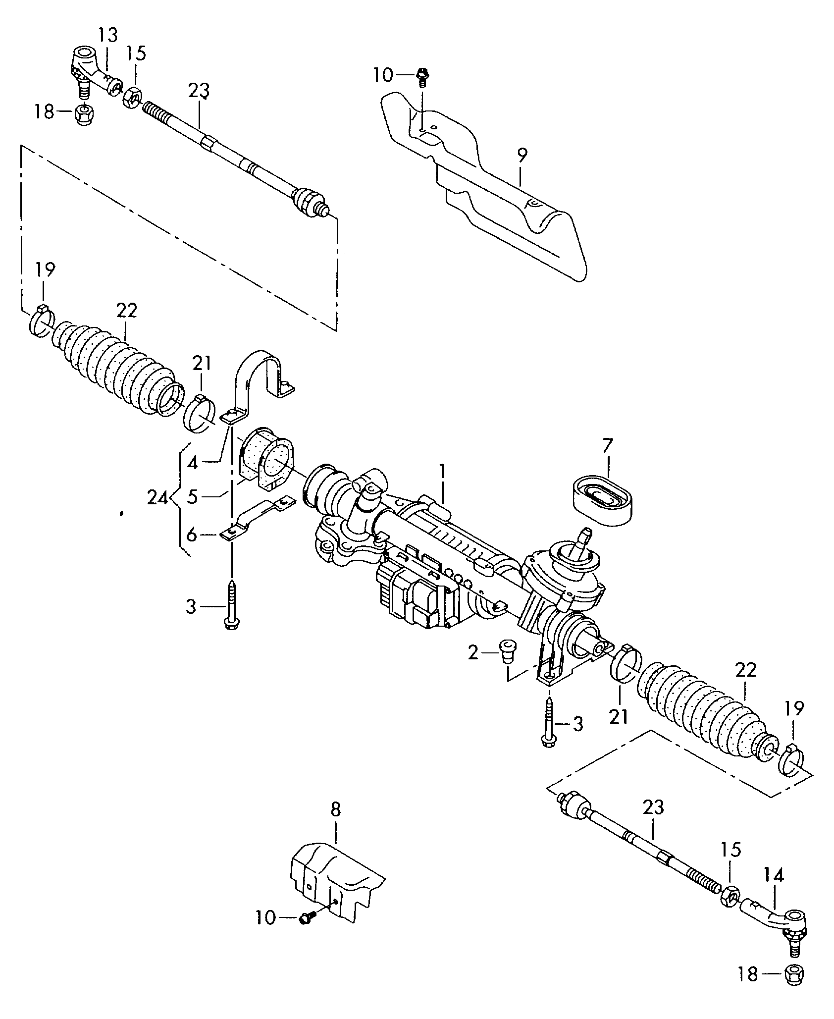 AUDI 1K1423055K - Stūres mehānisms www.autospares.lv