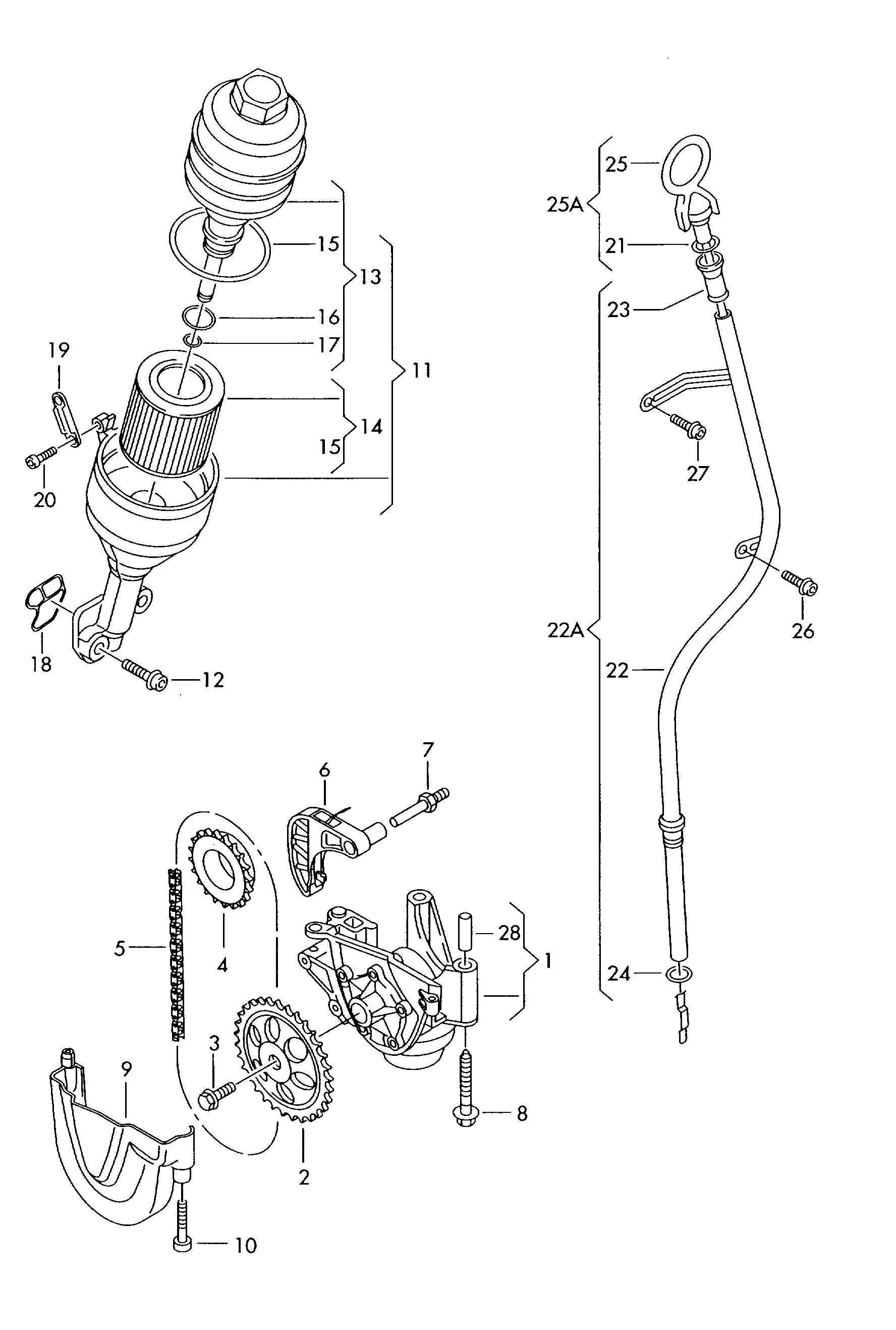 Seat 03E 109 507 P - Ķēdes spriegotājmehānisms, Eļļas sūkņa piedziņa autospares.lv