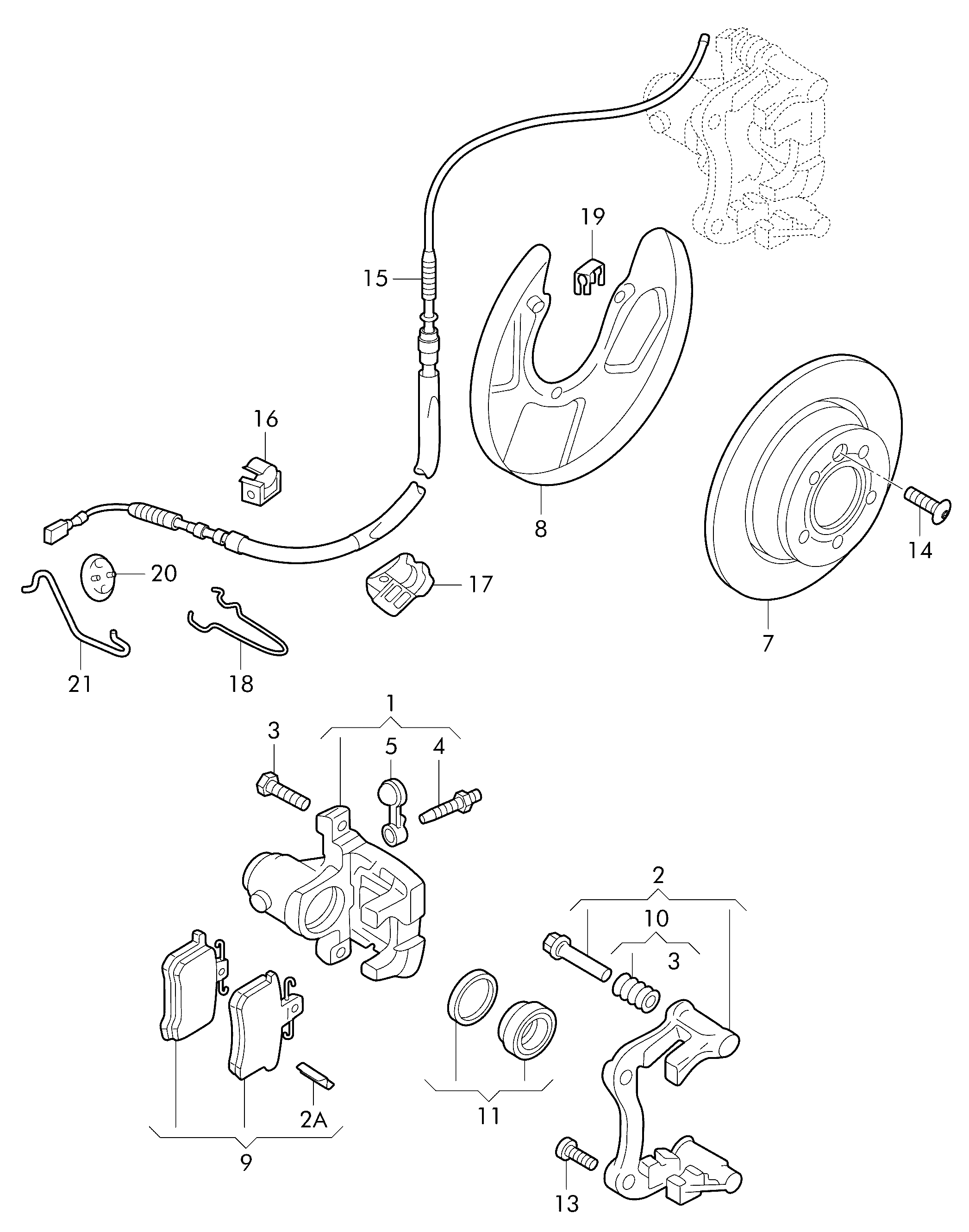 VAG 1J0609651H - Trose, Stāvbremžu sistēma autospares.lv