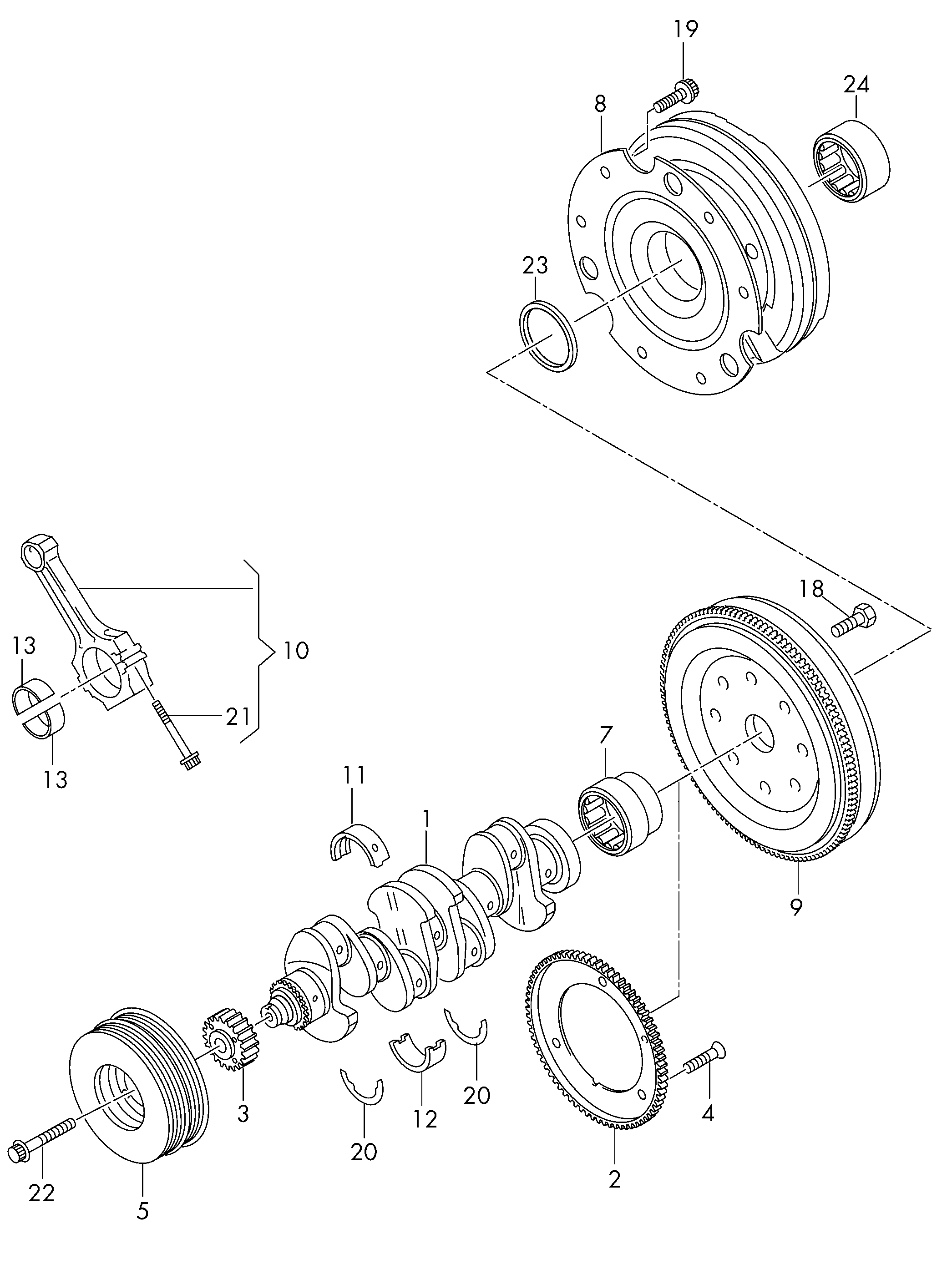 VAG 06H 105 243K - Piedziņas skriemelis, Kloķvārpsta autospares.lv